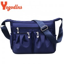 Yogodlns النايلون حقيبة الكتف المرأة مقاوم للماء حقيبة كروسبودي متعددة جيب حقيبة يد سعة كبيرة رسول حقيبة السفر أكسفورد حقائب