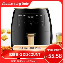 مقلاية هوائية 4.5L خالية من الزيت طباخ صحي مع اللمس الذكي LCD 1500 واط محمصة خبز رقمية إعادة تسخين غير لاصقة وغسالة أطباق