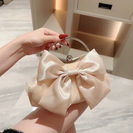 حقائب سهرة خيالية بيضاء من الساتان للنساء ، حقائب يد بمقبض معدني ، براثن حفلات زفاف ، محفظة زفاف ، حقيبة كتف بسلسلة حقائب سهرة خيالية بيضاء من الساتان للنساء ، حقائب يد بمقبض معدني ، براثن حفلات زفاف ، محفظة زفاف ، حقيبة كتف بسلسلة