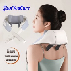 JianYouCare مدلك كهربائي للجسم والكتف والرقبة ، عجن ساخن ، شال ش